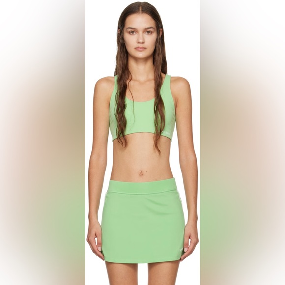 SPORTY & RICH 2-Piece Green Bonded Sport Bra and Skort Set - Picture 2 of 16